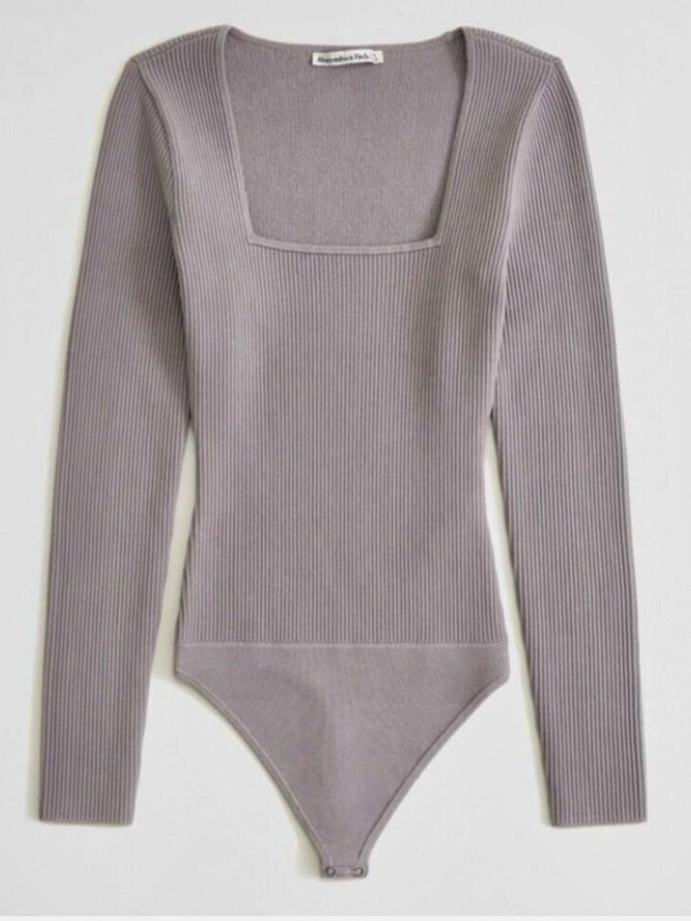 Abercrombie & Fitch Long Sleeve Ottoman Square Neck Ribbed Bodysuit